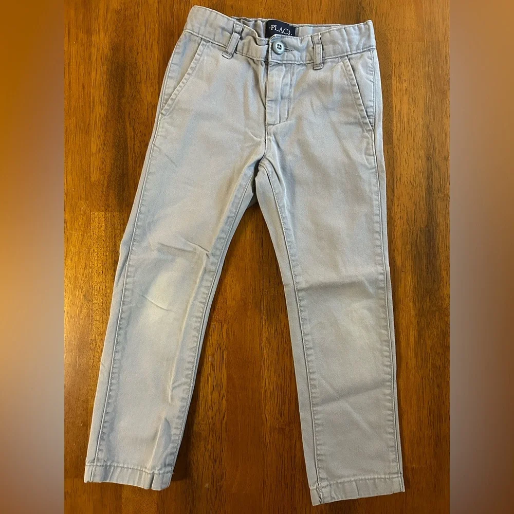 Boys Gray Chino Pants | 5 Slim | Gray Khakis | Adjustable | The Children’s Place